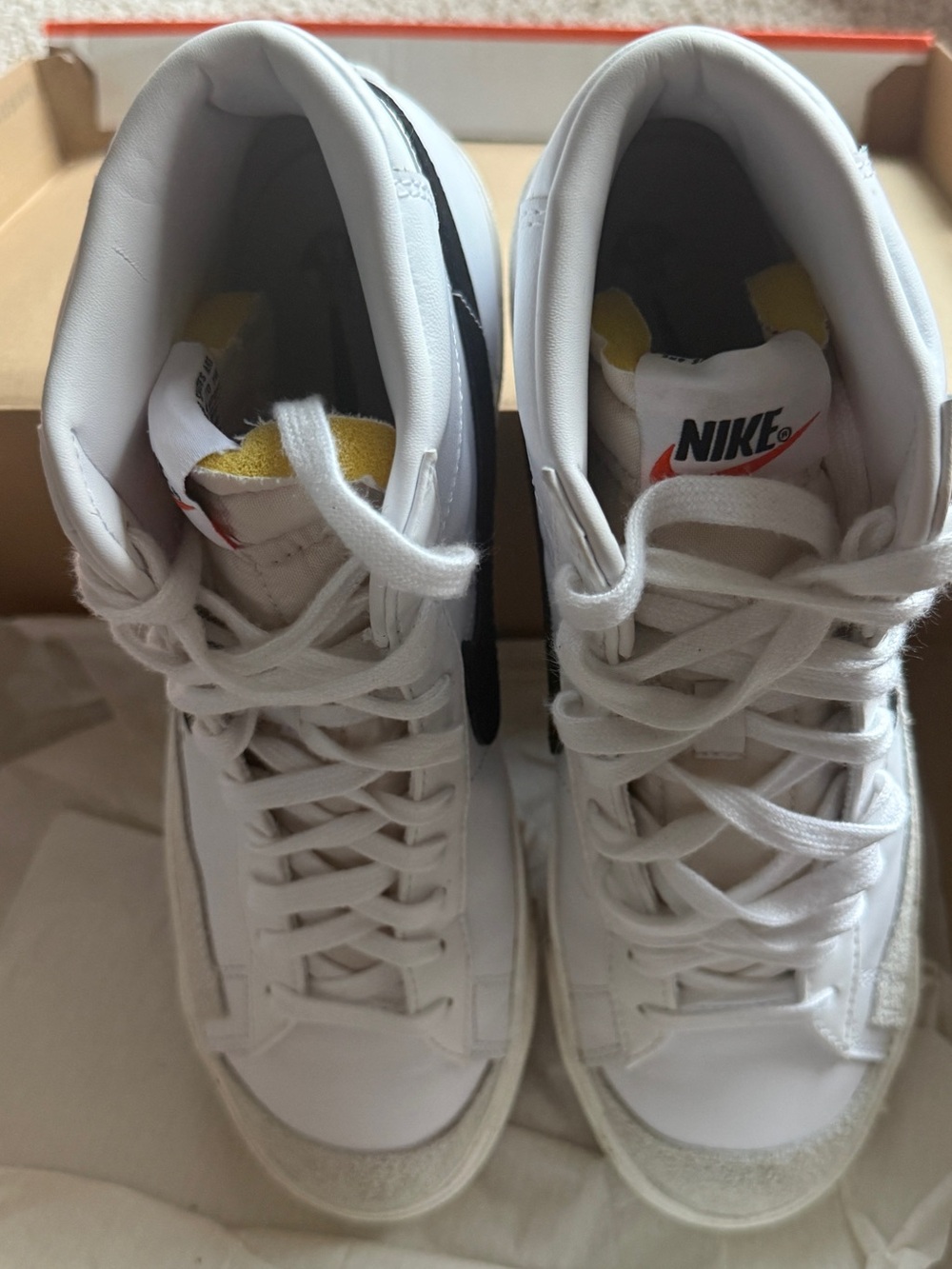 Nike Blazer Mid 77 White and Black Sneakers - Picture 8 of 10